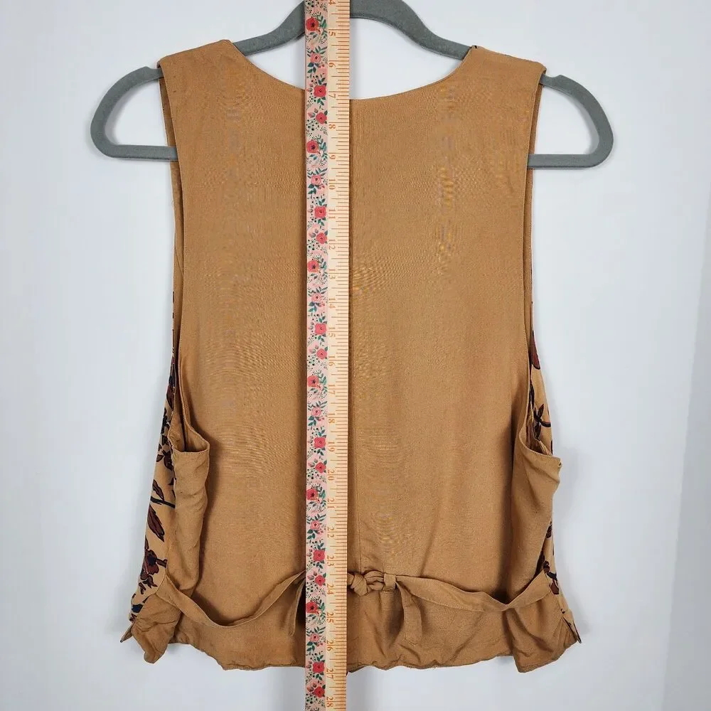 Outback Red Vintage Bird Pattern Tan Vest Size L - Picture 8 of 8
